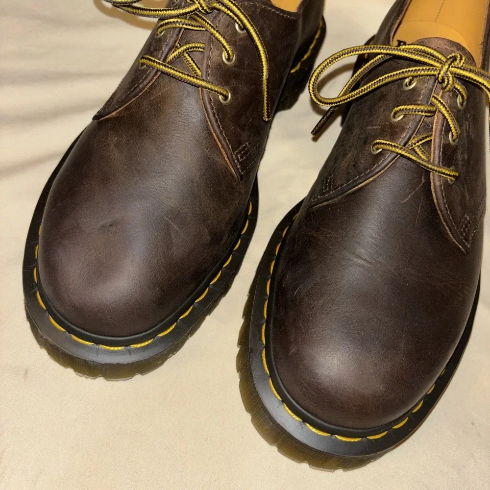 New Dr. Martens 1461 Crazy Horse Women 10 Men 9 Leather Oxford Shoes Brown $160